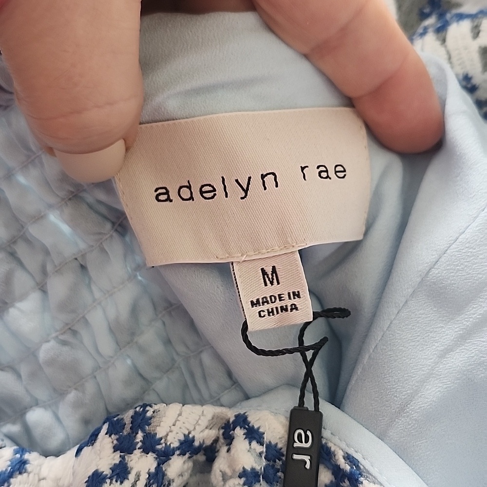 NWT Adelyn Rae “The Monroe” Lace MiniDress Floral Print Puff Sleeves Medium - Picture 9 of 14
